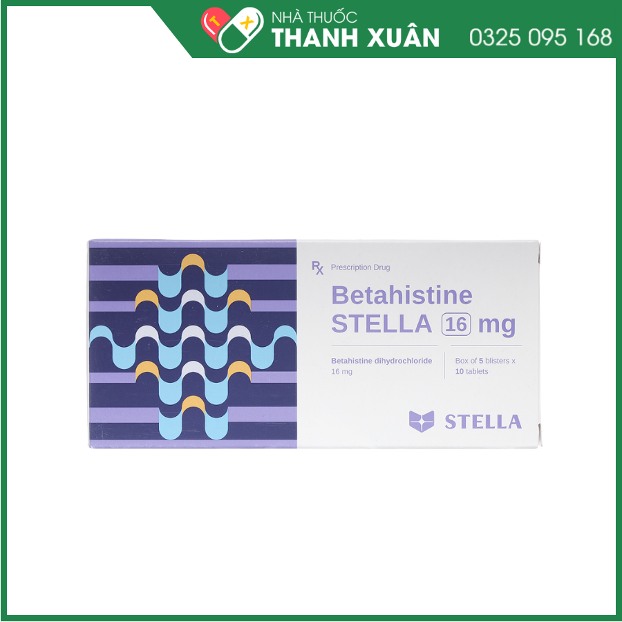 Betahistine Stella 16mg điều trị hội chứng Meniere, chóng mặt, ù tai